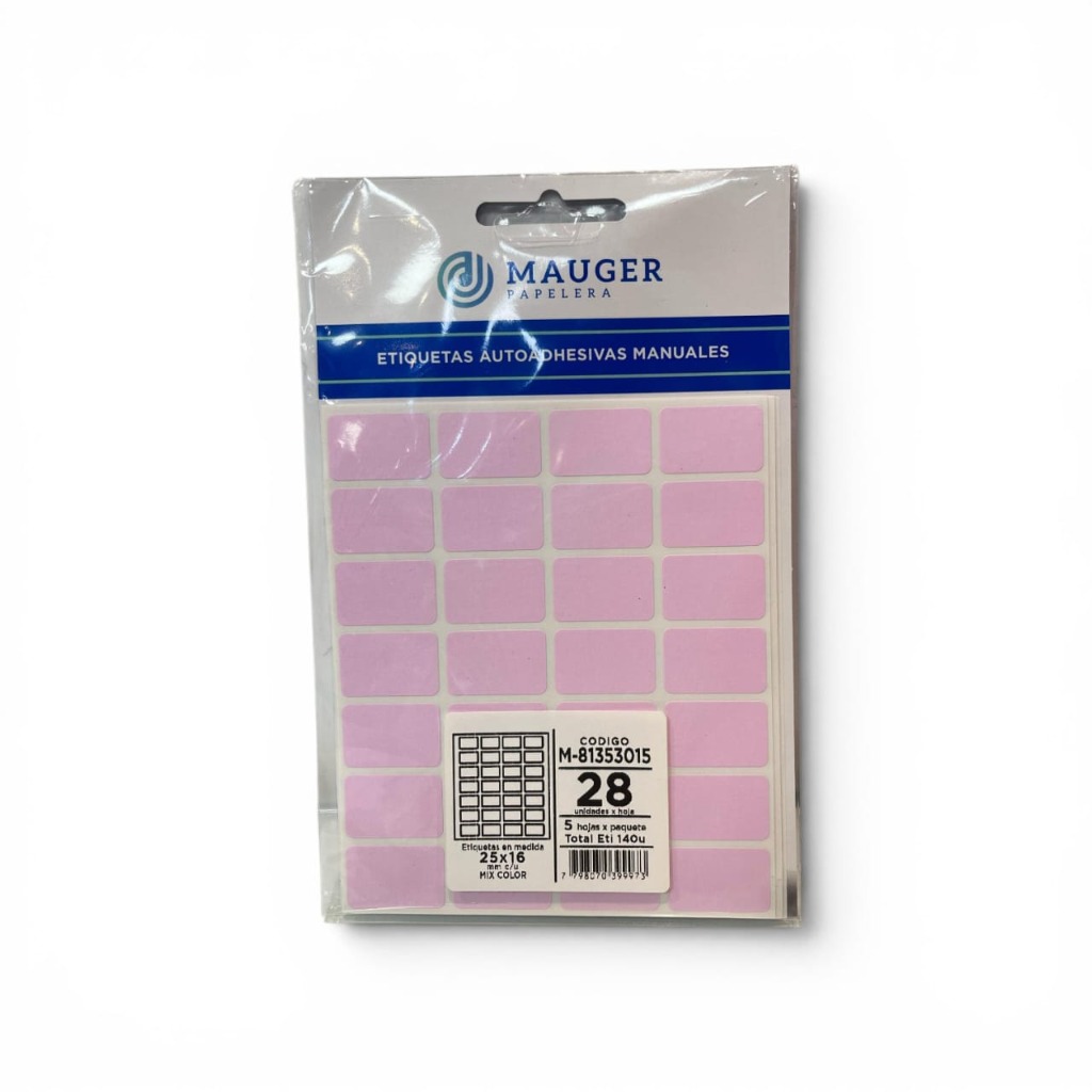 ETIQ. DIF MEDIDAS x 5 PLANCHA COL SURT MAUGER.